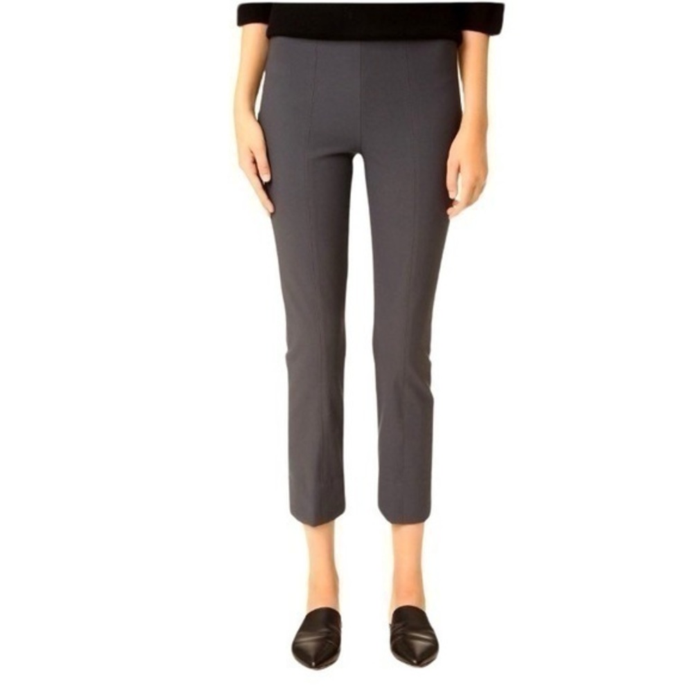 Vince charcoal gray stitch front seam split hem pull on ankle pants XS